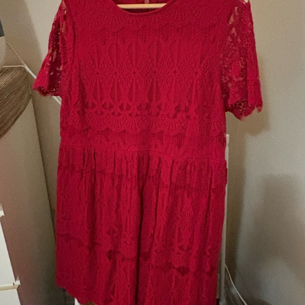 Elegant Red Lace Dress